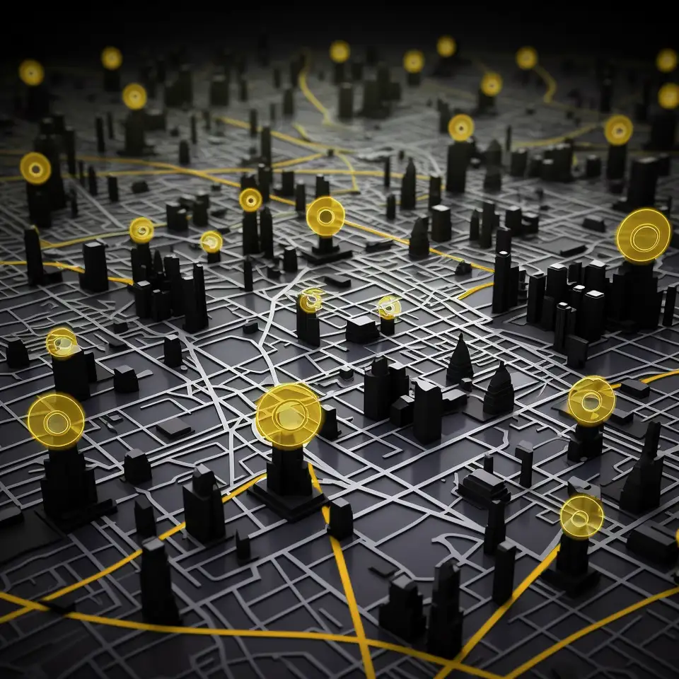 Map visualization with location markers